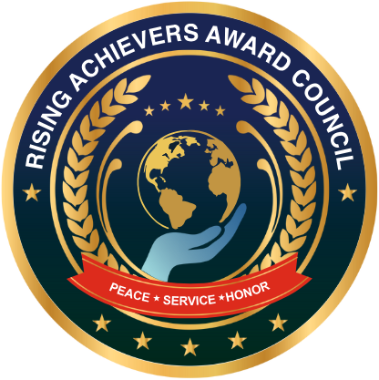 Rising Achievers Award Council seal – national award recognition and certification authority