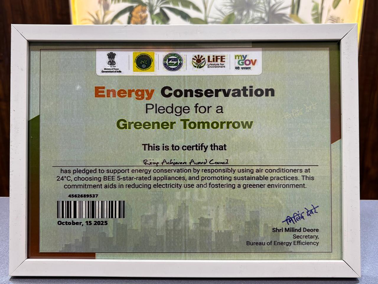 ENERGY CONSERVATION PLEDGE