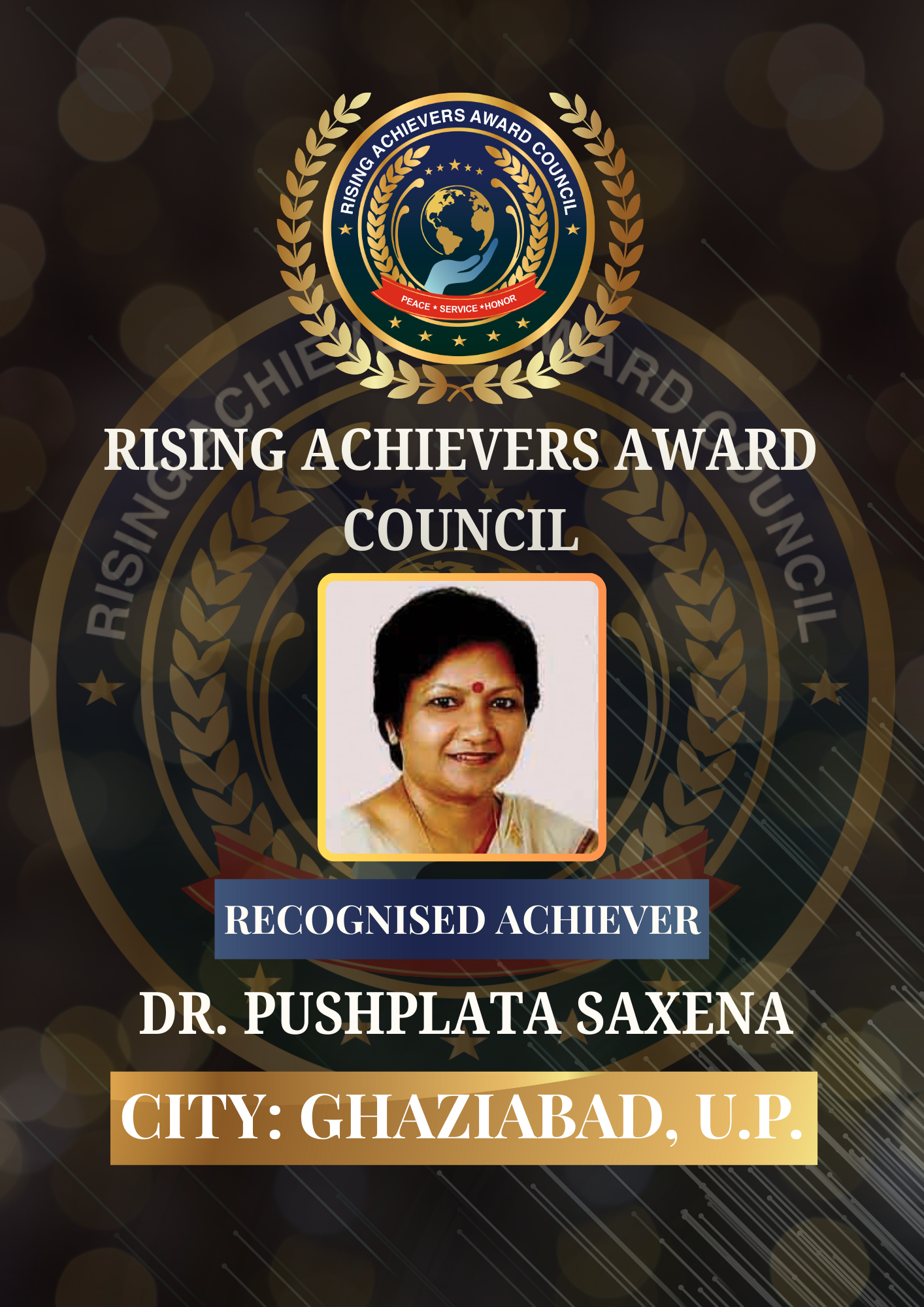 DR. PUSHPLATA SAXENA (EDUCATION & SPIRITUAL COUNSELLING)